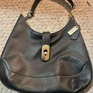 Coach Black Pebbled Leather Hobo Bag